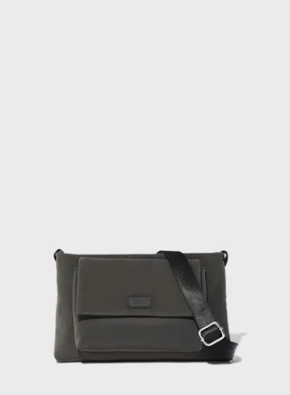 Nylon-Effect Crossbody Bag