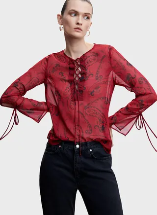 Cut Out Mesh Top