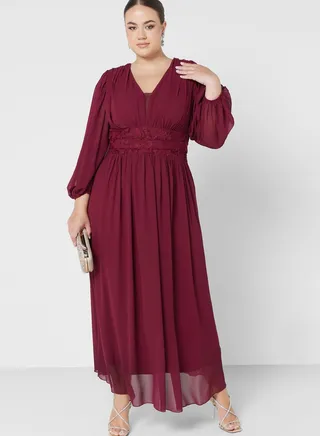 Puff Sleeve A-Line Dress