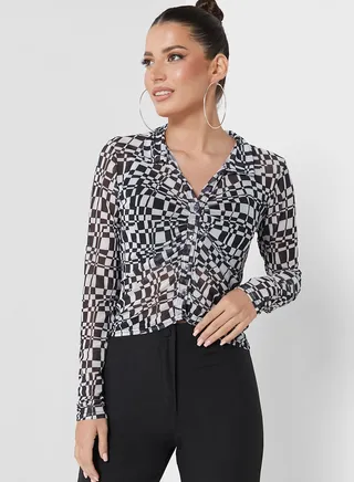 Printed Button Down Shirt