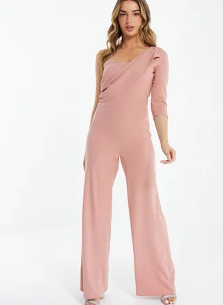 One Shoulder Wide Leg Jumpsuit