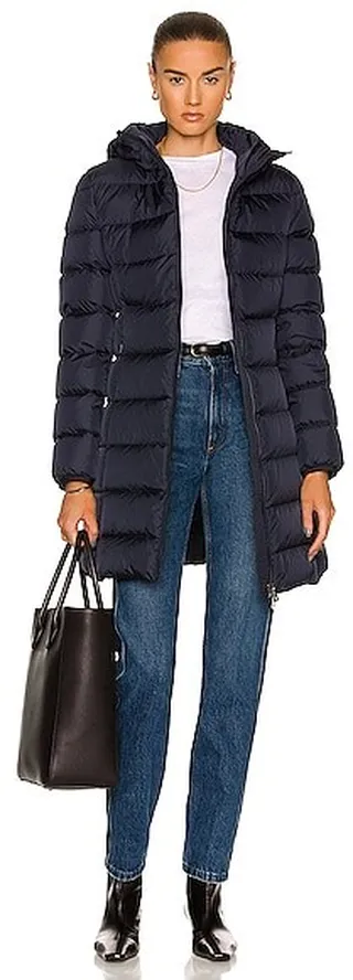 Moncler Gie Long Coat in Navy
