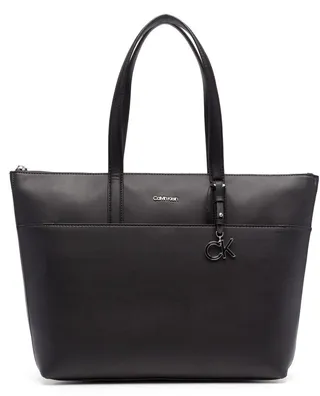 Large Faux-Leather Tote Bag