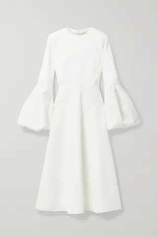 Roksanda - Aylin Tulle-trimmed Cady Midi Dress - White