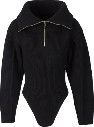 Jacquemus Half-Zip Knitted Bodysuit