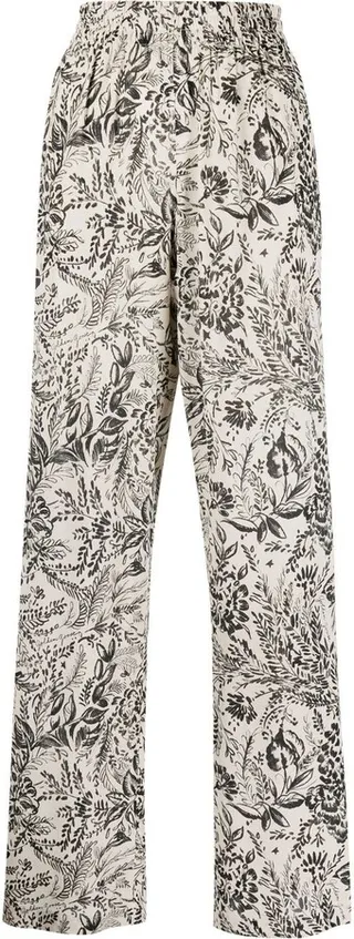Floral-Print Straight-Leg Trousers