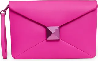 Roman Stud Lambskin Leather Clutch