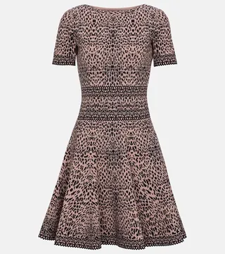 Stretch-jacquard minidress