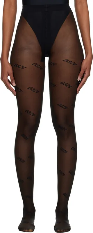 032c Black Jacquard Tights