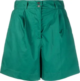 Pleat-Detail High-Waisted Shorts