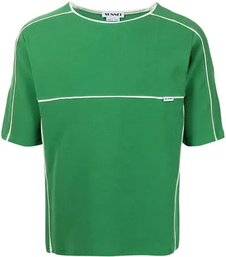 piped-trim detail T-shirt