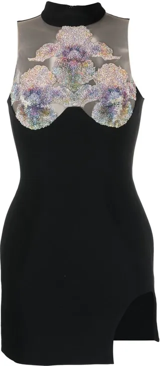Crystal Flower Detail Minidress