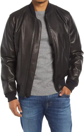 Cowhide Leather Bomber Jacket