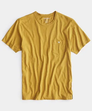 Made in L.A. Homespun Slub Pocket T-Shirt in Bitter Gold