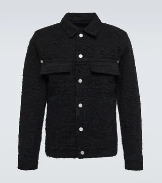 4G jacquard distressed denim jacket