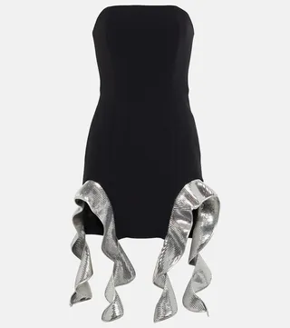 Embellished ruffle minidress