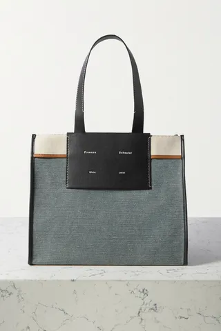 Proenza Schouler White Label - Xl Morris Leather-trimmed Canvas Tote - Blue