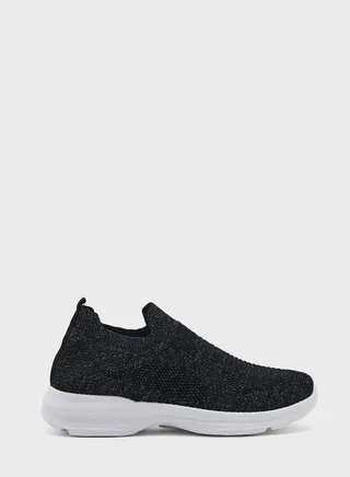 Textured Knit Slip On Comfort Sneaker