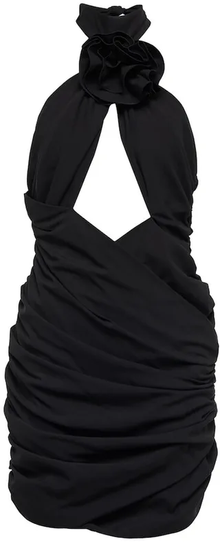 Cutout silk-blend minidress