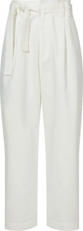 Waist-Tie Cropped Trousers
