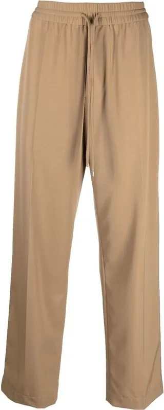 Straight-Leg Drawstring-Waistband Trousers
