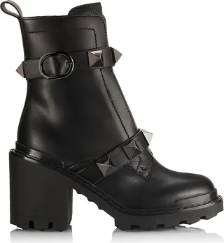 Roman Stud Leather Combat Boots
