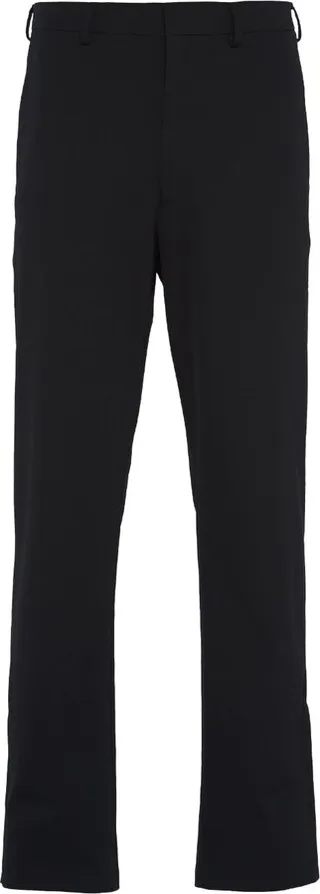 Triangle-Logo Stretch Straight Trousers