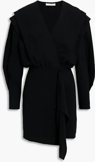 Rixton pleated crepe mini wrap dress
