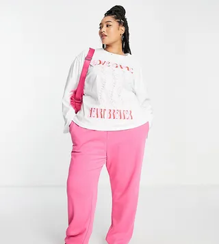 ASOS DESIGN Curve exclusive love game heartbreaker T-shirt in white