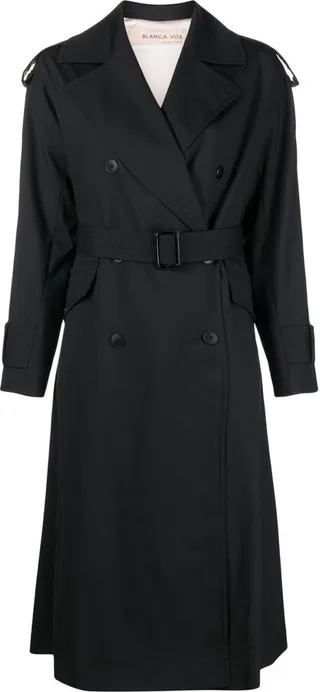 Belted Double-Breasted Trench Coat