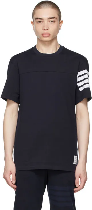Thom Browne Navy Engineered 4-Bar T-Shirt