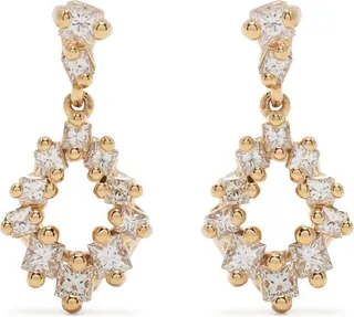 18kt yellow gold Pear Shaped diamond drop earrings