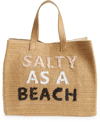 Salty as a Beach Straw Tote