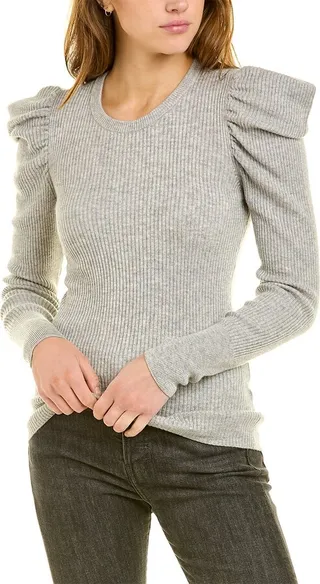 7 For All Mankind Puff Wool & Cashmere-Blend Top
