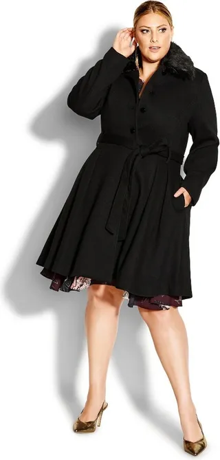 CITY CHIC | Women's Plus Size Blushing Belle Coat - black - 18W