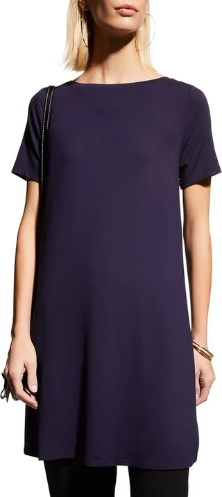 Short-Sleeve Viscose Jersey Tunic