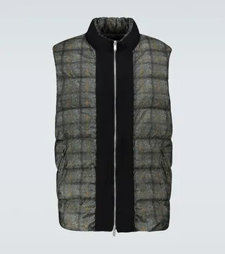 Checked padded vest