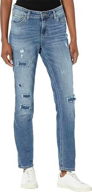 KUT from the Kloth Catherine Boyfriend Front Under Patch At Legs in Descendant (Descendant) Women's Jeans
