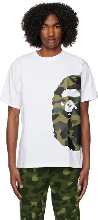 BAPE White 1st Camo Side Big Ape Head T-Shirt