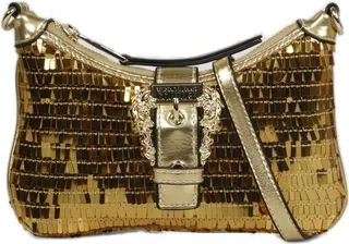 Versace Jeans Couture Sequin Logo-Plaque Zipped Shoulder Bag