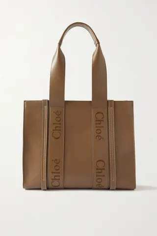 Chloé - + Net Sustain Woody Medium Embroidered Leather Tote - Brown