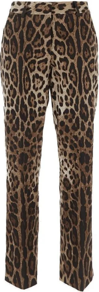 Dolce & Gabbana Leopard-Printed High-Waist Cropped Trousers