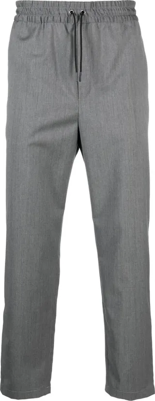 Mélange-Effect Drawstring Trousers