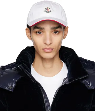 Moncler White Logo Cap