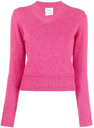 V-neck cashmere-knit top