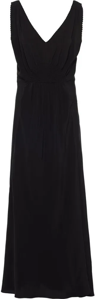 Gathered-Bodice Silk Dress