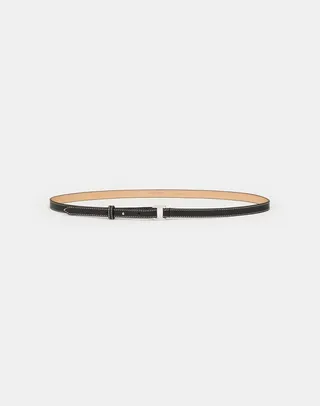 Italian Vachetta Leather Skinny Belt
