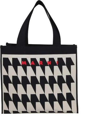 Medium Tote Bag In Two-tone Knit