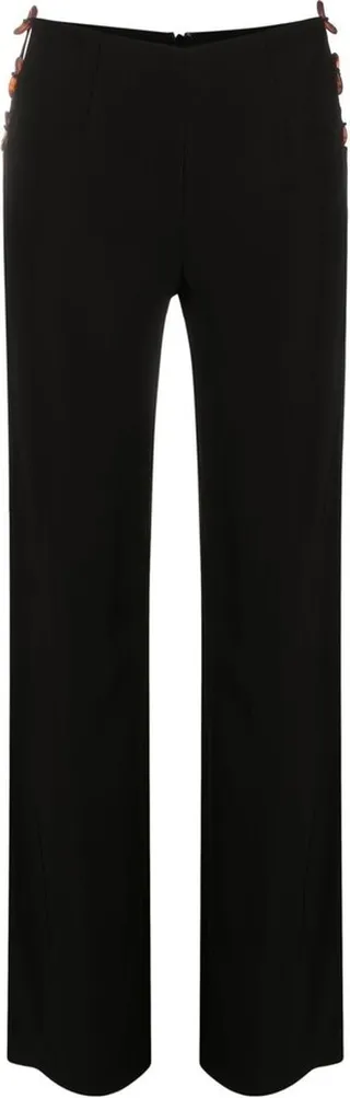 Ring-Detail Straight-Leg Trousers