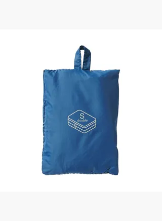 Recycled Nylon Gusset Case, Double Type, W 20 x D 26 x H 10 cm, S, Blue